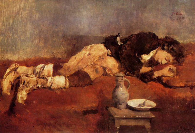 Wilhelm Leibl Schlafender Savoyardenknabe Spain oil painting art